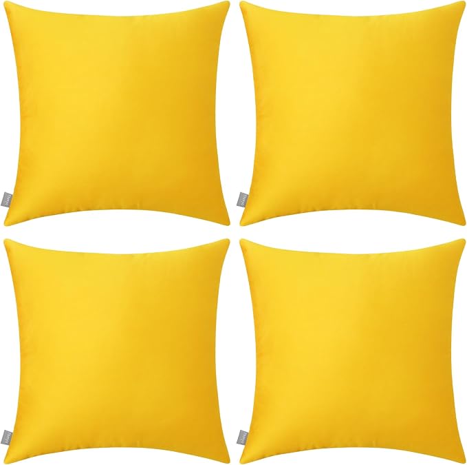 Thmyo 4-Pack 100% Cotton Comfortable Solid Decorative Throw Pillow Cases Square by Thmyo