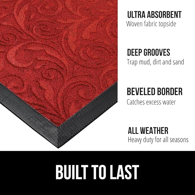 GORILLA GRIP 100% Waterproof All-Season WeatherMax Doormat US Designed Natural - Image 2