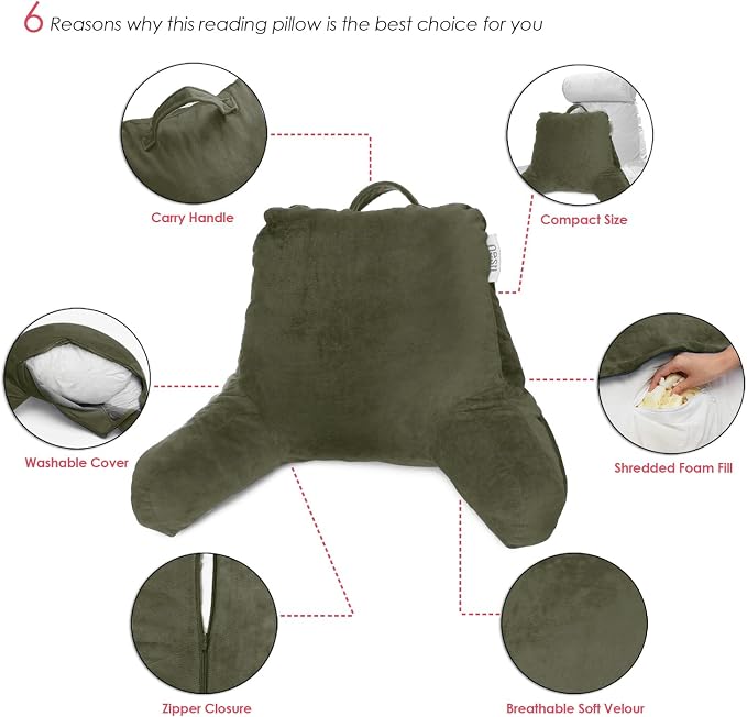 Nestl Reading Pillow with Shredded Memory Foam, Designed - Image 9
