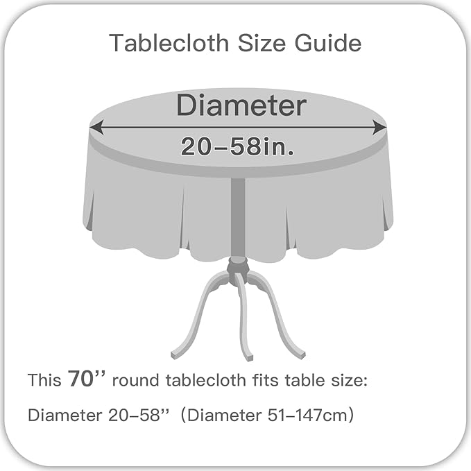 maxmill Round Slubby Textured Tablecloth Spill-Proof Wrinkle Free Soft Jacquard - Image 7