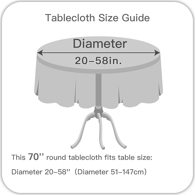 maxmill Round Linen Looking Textured Tablecloth Spill-Proof Wrinkle Free Soft - Image 7