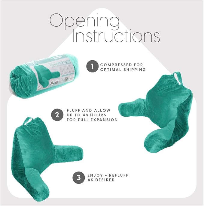 Milliard Reading Pillow with Arms, Shredded Memory Foam Back Pillow - Image 6