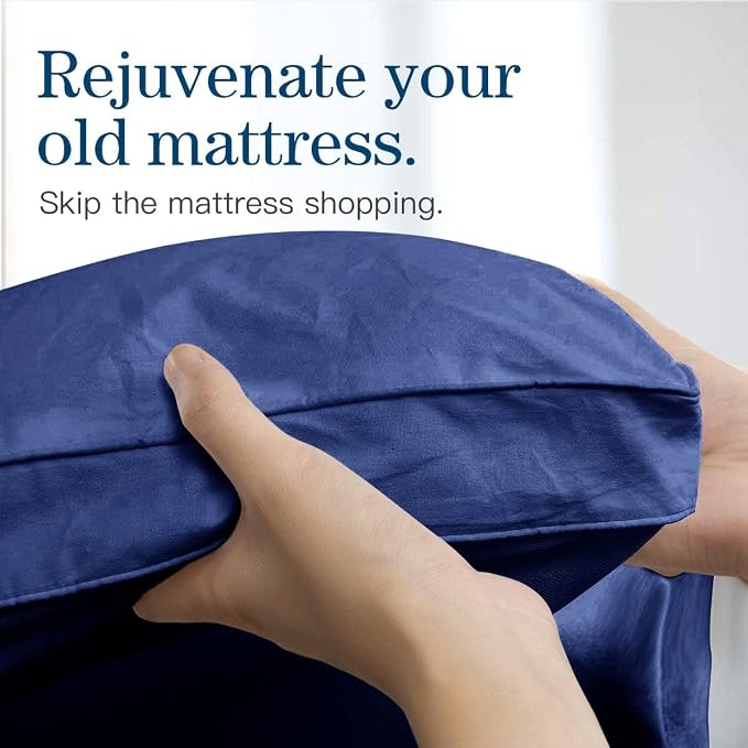COONP Full Mattress Topper, Extra Thick Pillowtop, Cooling Plush Mattress Pad - Image 4