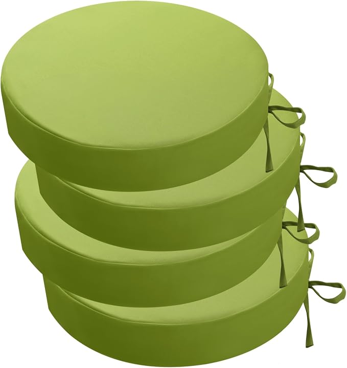 idee-home Outdoor Bistro Chair Cushions, 15”x15”x 3” Thick Outdoor Round Seat by idee-home