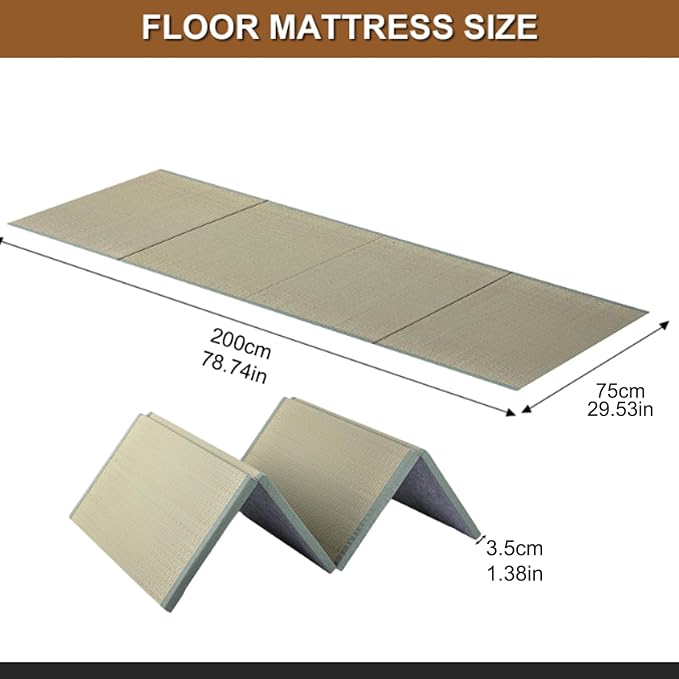 Folding Mattress Single, 3.5cm Trifold Mattresses Bed, Floor Foldable Mattresses - Image 2