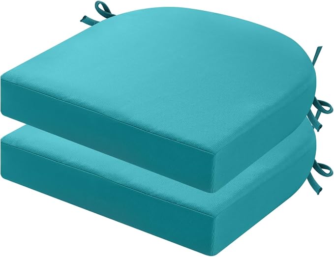 idee-home Outdoor Chair Cushions Set of 2, Thick 17" x 17" x 3" Patio Chair by idee-home