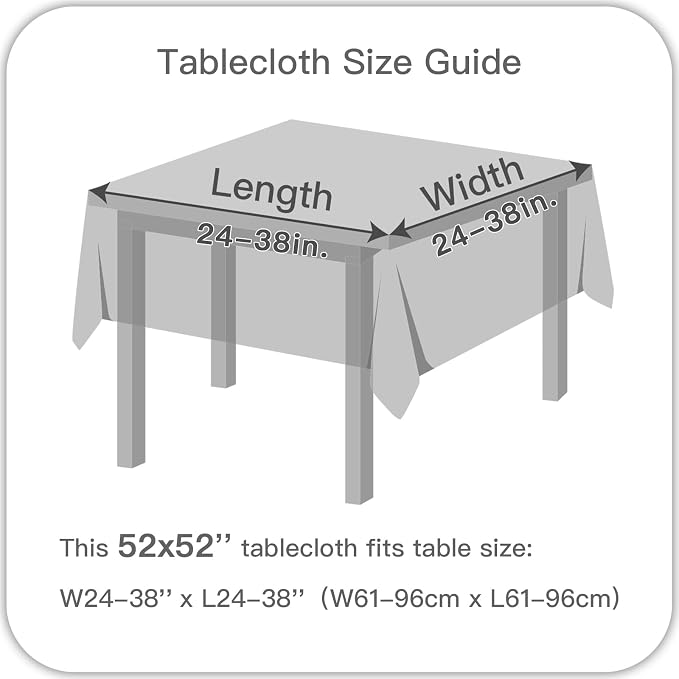 maxmill Slubby Texture Square Tablecloth Stain Resistant Waterproof Wrinkle - Image 7