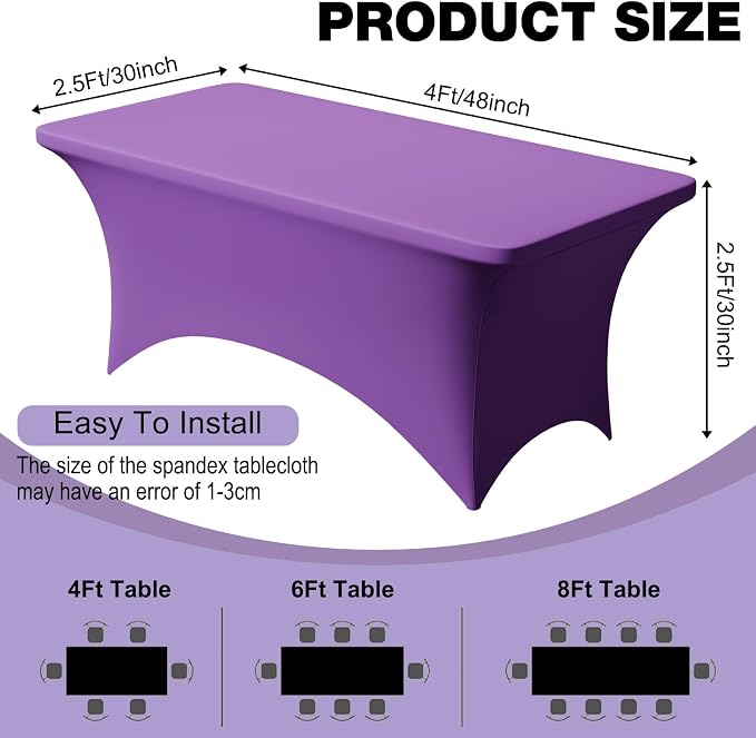 Trlyc 1 Pack 4FT Spandex Table Cloth - Image 4