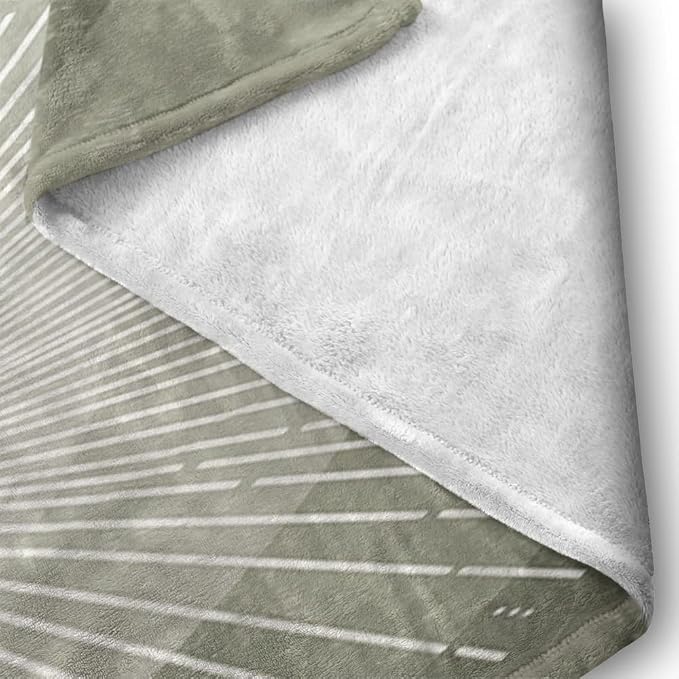 Boho Moss Green Sunrise Mid Century Throws Blankets Modern Abstract Decorative - Image 7