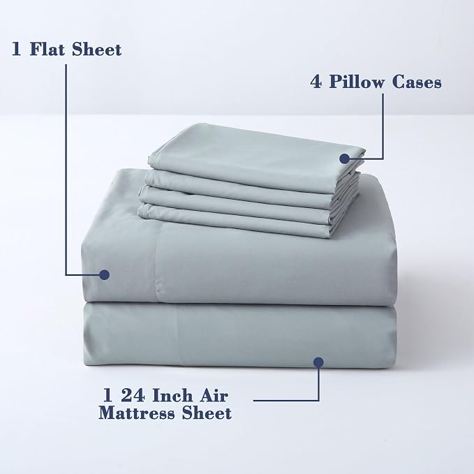 Air Mattress Sheet Set for 16-24 Inch Air Beds Full Size, Deep Pocket Fitted - Image 2