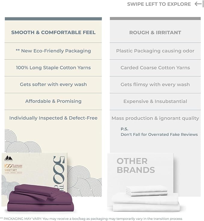 Mayfair Linen 100% Cotton Bed Sheets Queen Sheet Set - Image 2
