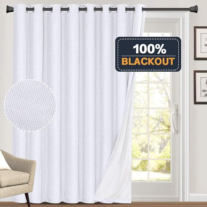 PrinceDeco Blackout White Curtains 84 Inches Long Thermal Curtains - Image 8