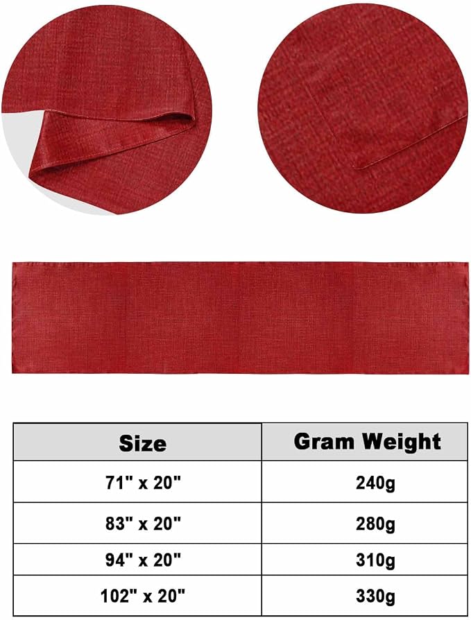 Farmhouse Red Linen Bottom Bed Runners - Image 6