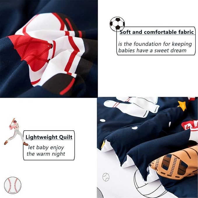 PERFEMET 4 Pieces Sports Toddler Bedding Sets - Image 6