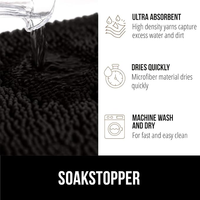 GORILLA GRIP SOAKSTOPPER Dog Door Mat, 30x20 Machine Washable Rug Absorbent - Image 4