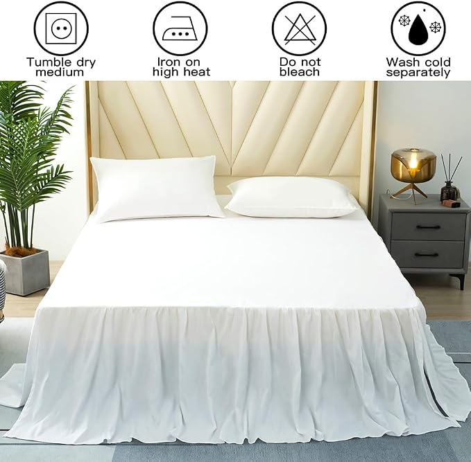 TSUTOMI Bed Skirt Twin Size Ruffled Bed Skirt - Image 6