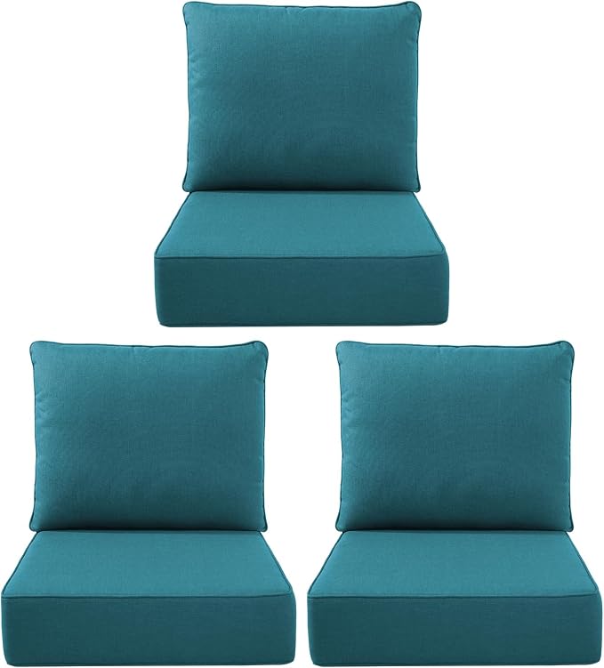 Luxury Outdoor Seat Cushion Set-22 x 24 x 6 Inch Outdoor Chair Cushions by NatureComfyOutdoorFurniture