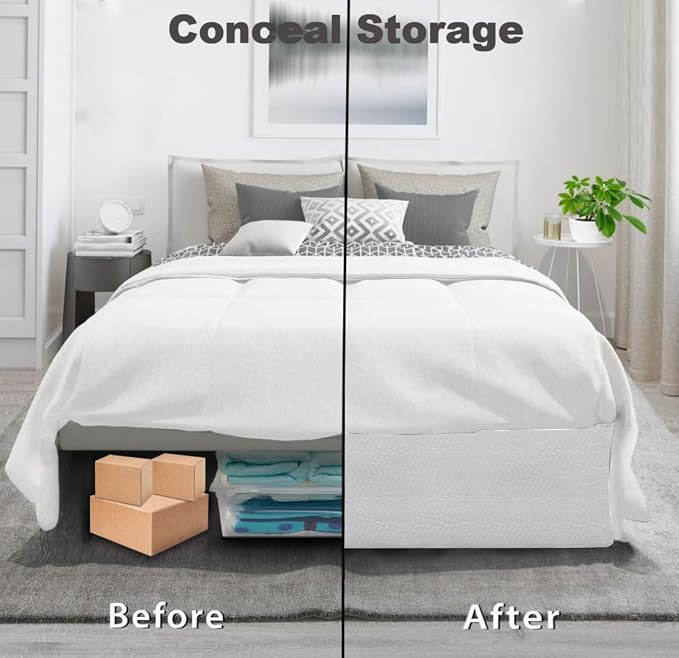 Queen Bed Skirt-Box Spring Cover - Image 6