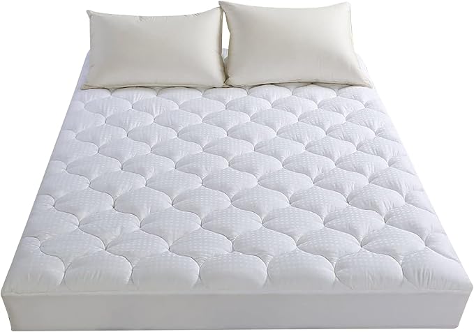 LEISURE TOWN King Mattress Pad Fitted Quilted Cotton Mattress Cover Cooling - Image 8