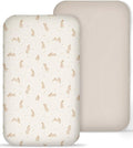 Muslin Bedside Bassinet Sheets 2 Pack, 33x20 Fitted Ultra Soft & Breathable by Meowcards