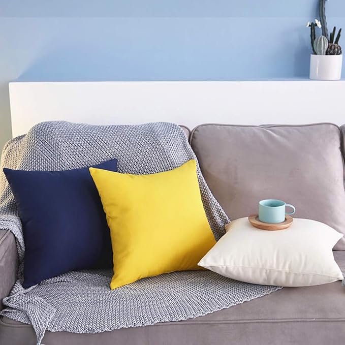 Thmyo 4-Pack 100% Cotton Comfortable Solid Decorative Throw Pillow Case Square - Image 3