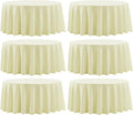 Round Tablecloth 120 Inch Tablecloth 6 Pack Ivory Table Cloths Washable by AOCOZHomeLifeMuseum
