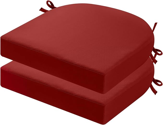 idee-home Outdoor Chair Cushions Set of 2, Thick 17" x 17" x 3" Patio Chair by idee-home