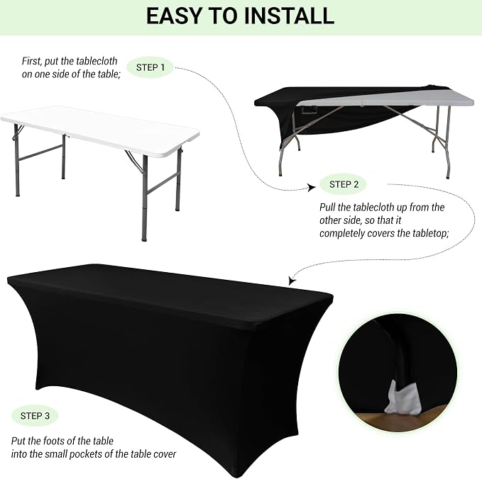 Obstal 10 Pack Stretch Spandex Table Covers - Image 3