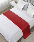 Farmhouse Red Linen Bottom Bed Runners by ZFUNCING
