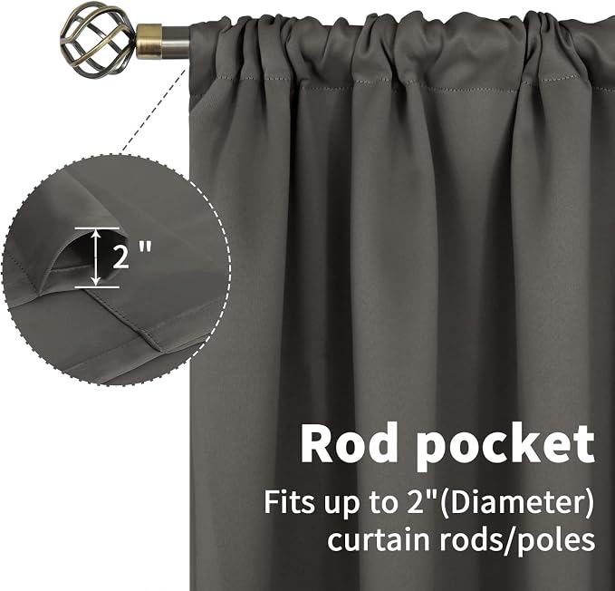 BGment Short Blackout Curtains 45 Inches Length - Image 4
