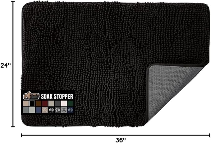 GORILLA GRIP SOAKSTOPPER Dog Door Mat, 36x24 Machine Washable Rug Absorbent - Image 2