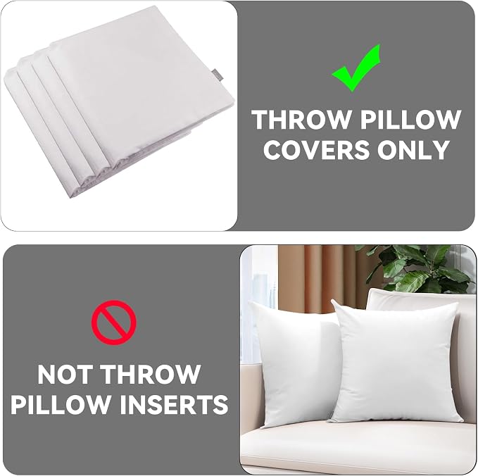 Thmyo 4-Pack 100% Cotton Comfortable Solid Decorative Throw Pillow Case Square - Image 9
