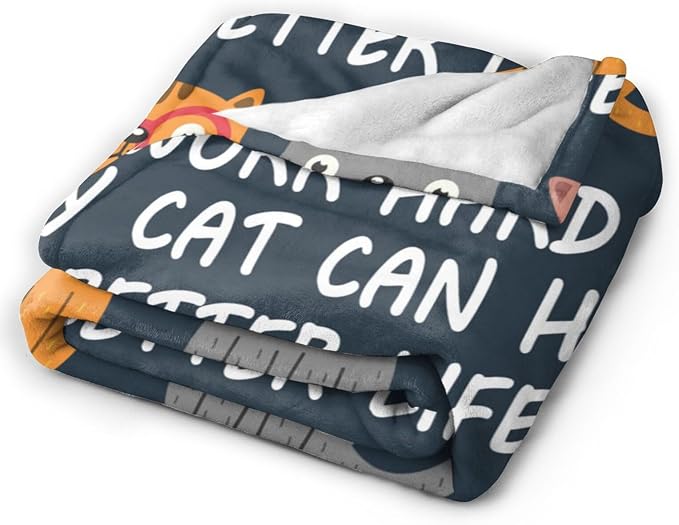 HGOD DESIGNS Cats Throw Blanket Funny Cat Blanket Animals Pet Pattern s Flannel - Image 4