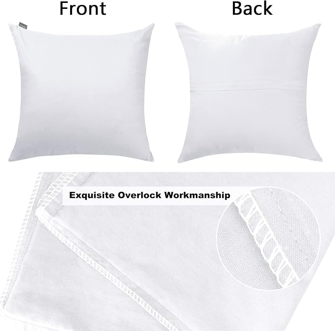 Thmyo 4-Pack 100% Cotton Comfortable Solid Decorative Throw Pillow Case Square - Image 2