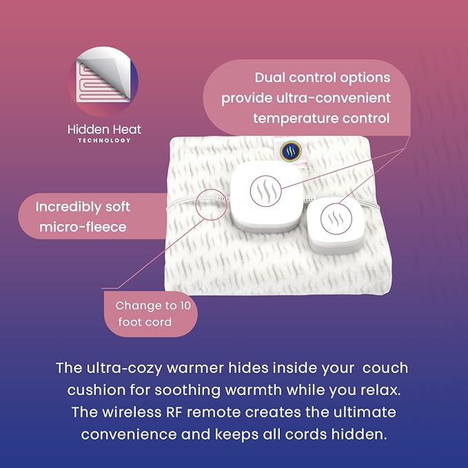 Hidden Heat Electric Couch Cushion Warmer by Spotwarm; Wireless RF Remote - Image 5