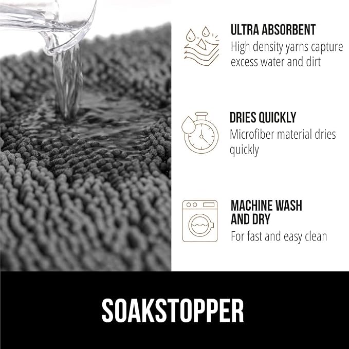 GORILLA GRIP SOAKSTOPPER Dog Door Mat, Machine Washable Rug Absorbent Doormat - Image 5
