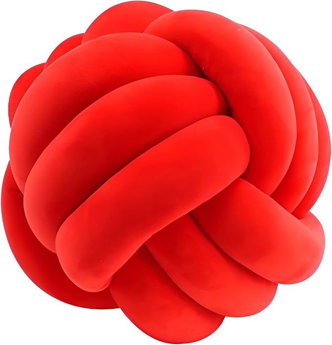 Knot Ball Pillows, Round Throw Pillow Cushion Home Decoration Soft Plush Pillow by KEBAIHUA