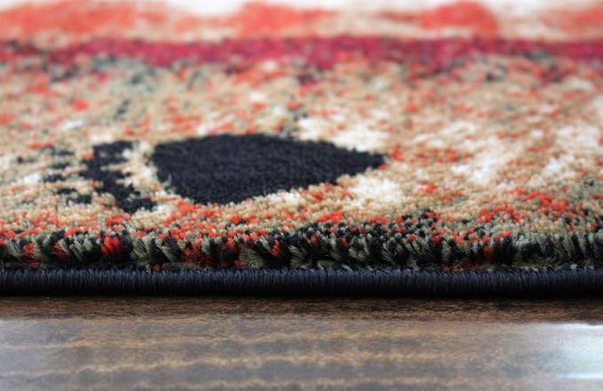 Masada Rugs, Cabin Lodge Area Rug Bear and Cub Scene - Image 8