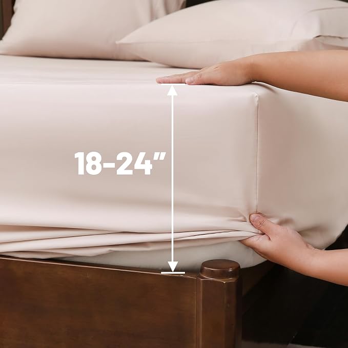 Extra Deep Pocket Queen Sheets 18-24 Inch 100% Egyptian Cotton 1000 Thread - Image 5
