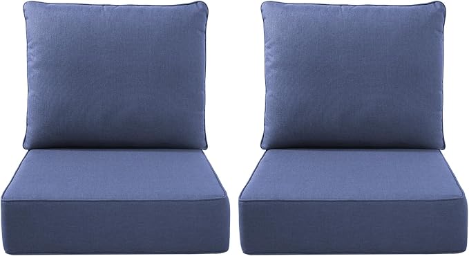 Luxury Outdoor Seat Cushion Set-22 x 24 x 6 Inch Outdoor Chair Cushions by NatureComfyOutdoorFurniture