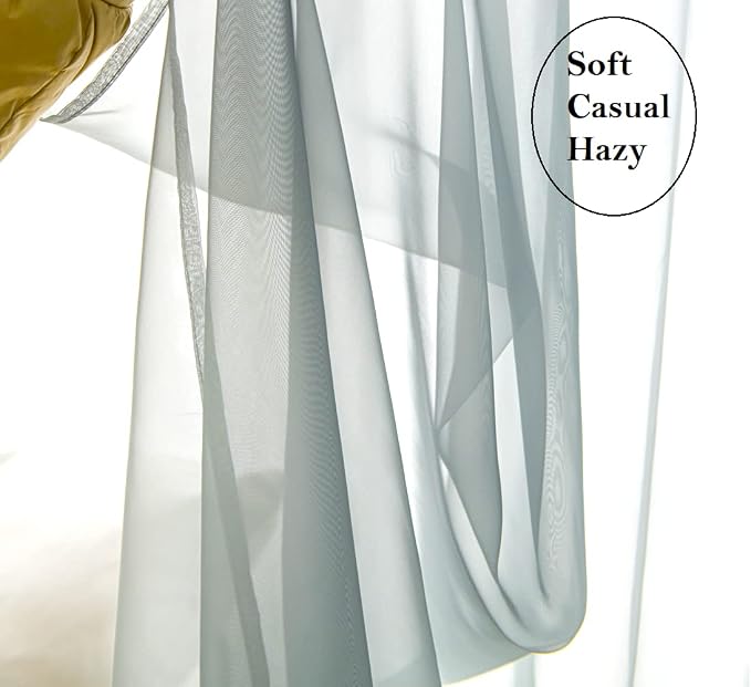 PI Light Grey Sheer Curtains - Image 2