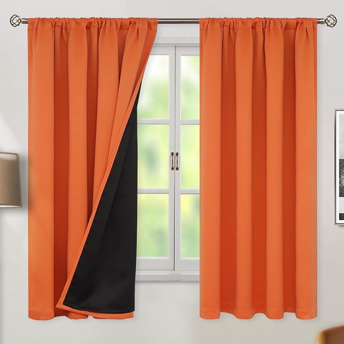 BGment Burnt Orange 100% Blackout Curtains by BGment