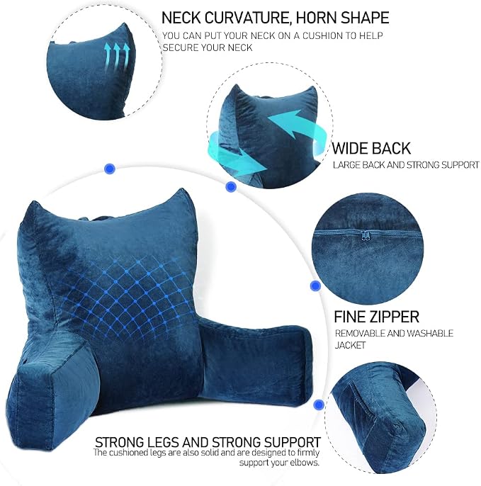 Neustern Reading Pillow for Sitting in Bed Adult, Back Pillow for Bed Shredded - Image 7