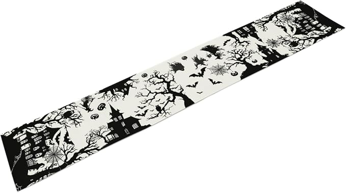 Halloween Table Runner, Linen Table Runner, Spider Pumkin Table Runners - Image 3