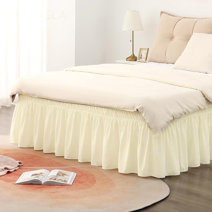 RIMELA Bed Skirt King Size 18 Inch Drop, Wrap Around Elastic Bedskirt Solid - Image 6