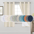 PrinceDeco Linen Texture Curtains 100% Blackout Curtains 64 inch Long 2 Panels by PrinceDeco