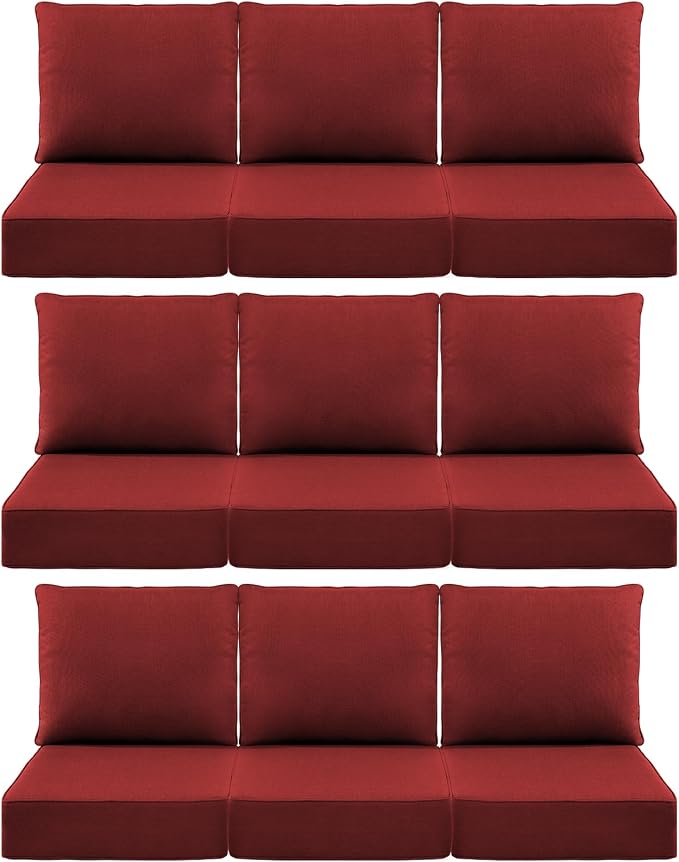 Luxury 6" Outdoor Cushions for Patio Furniture, Fade Resistant Couch Chair by Pugire