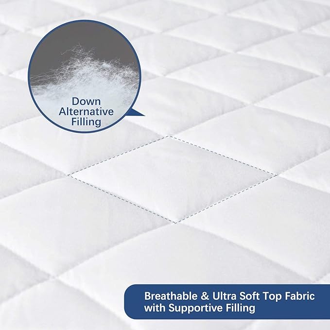 RV Short Queen Mattress Topper Pad Protector Waterproof, Absorbent 60" x 75" - Image 5