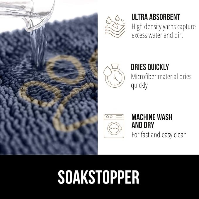 GORILLA GRIP SOAKSTOPPER Dog Door Mat, 36x24 Machine Washable Rug Absorbent - Image 4