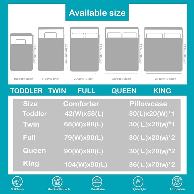 Erosebridal Cartoon Seal King Comforter Set Toddler Ocean Wildlife Bedding Set - Image 7